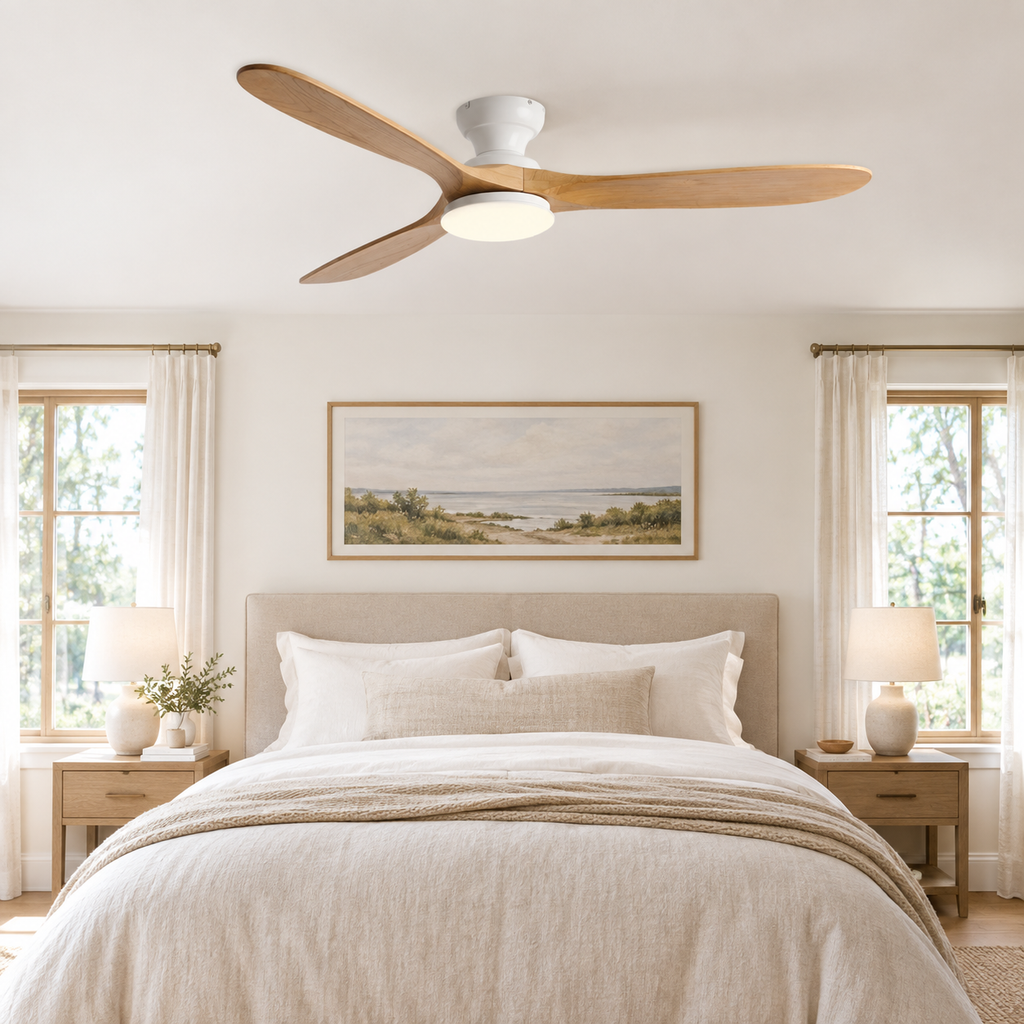 36/42/52inch Low Floor Ceiling Fan Light Remote Control Led Lights Indoor Restaurant Solid Wood Fan Leaves With Fan Chandelier - Chambre