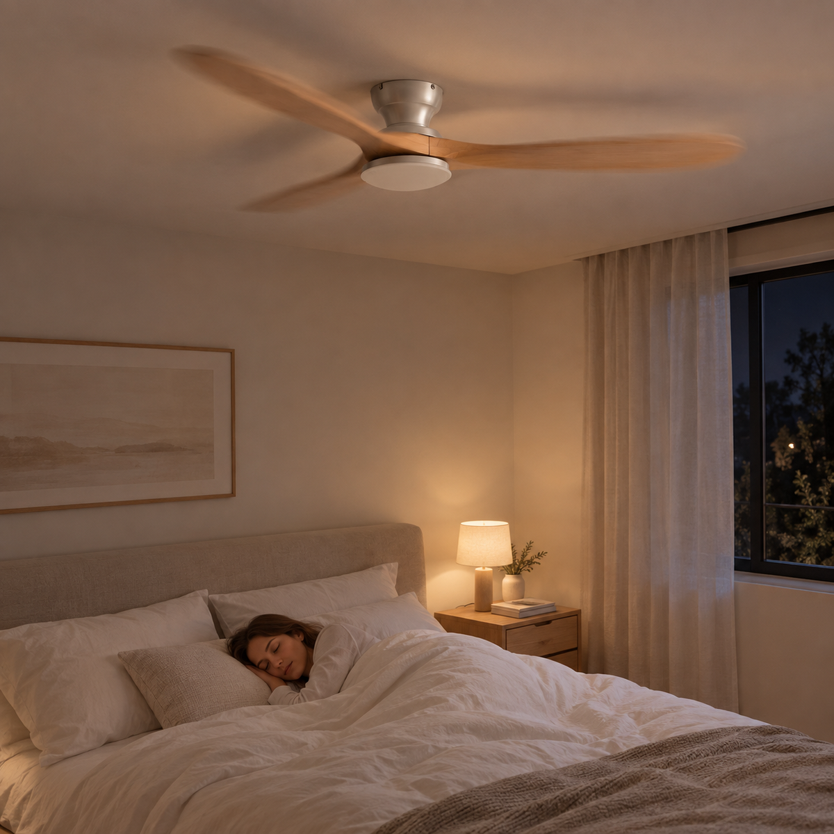 36/42/52inch Low Floor Ceiling Fan Light Remote Control Led Lights Indoor Restaurant Solid Wood Fan Leaves With Fan Chandelier - Image 2 Image