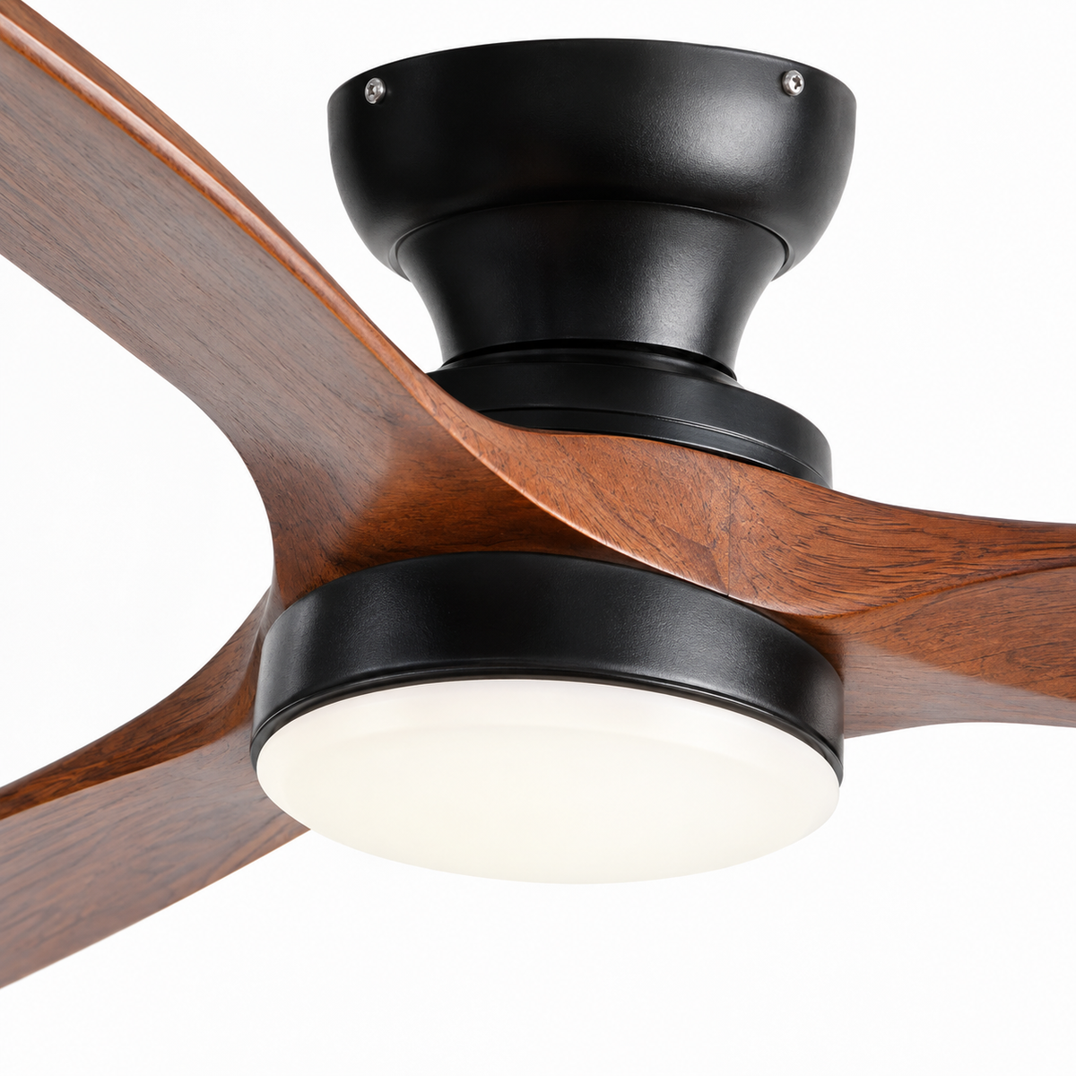 36/42/52inch Low Floor Ceiling Fan Light Remote Control Led Lights Indoor Restaurant Solid Wood Fan Leaves With Fan Chandelier - Close up 1
