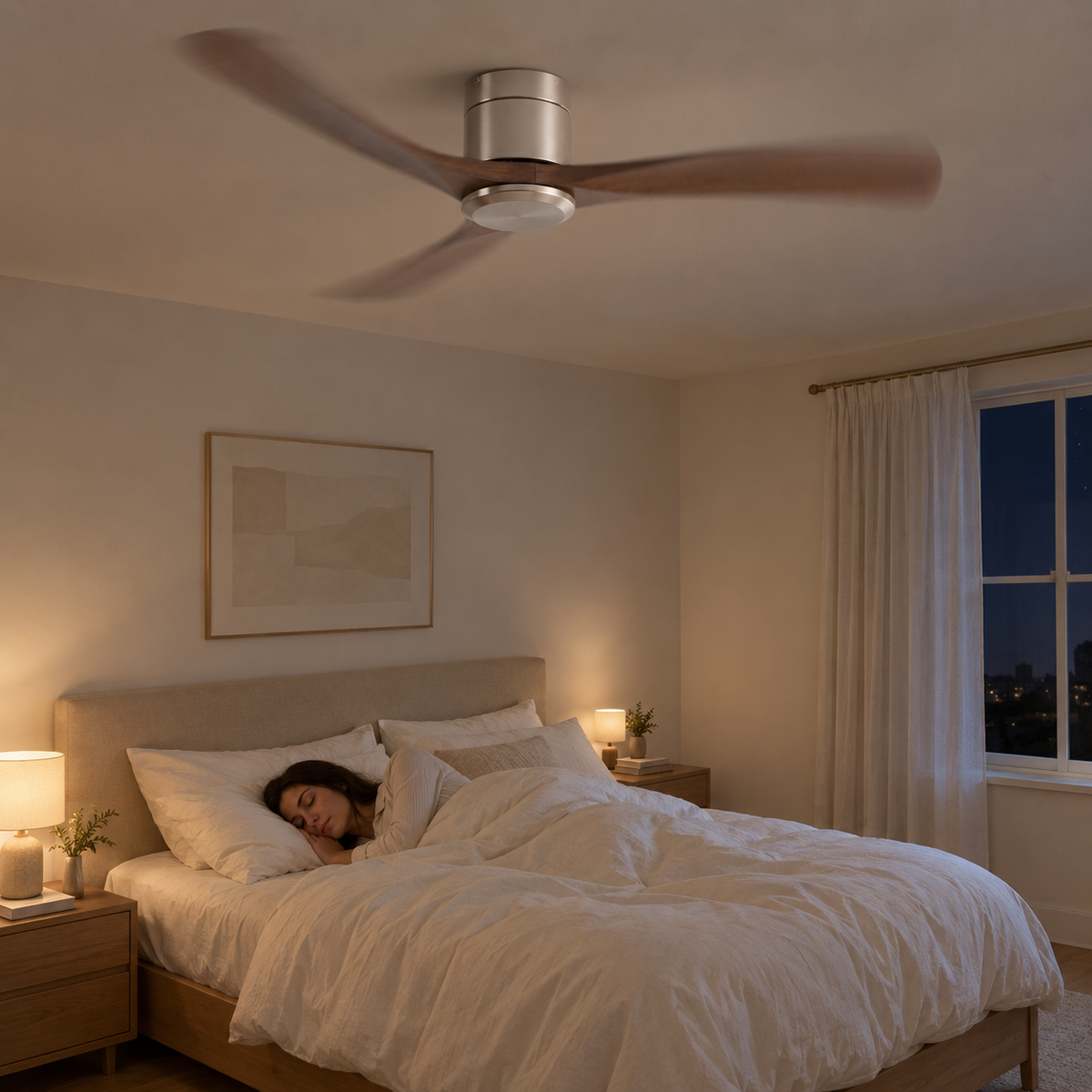 38/52/56 inch Low Floor DC Motor Ceiling Fan with Remote Control 3 Blades Quiet for Living Room Bedroom Coffee Shop Hotel Office - Image 2 Image