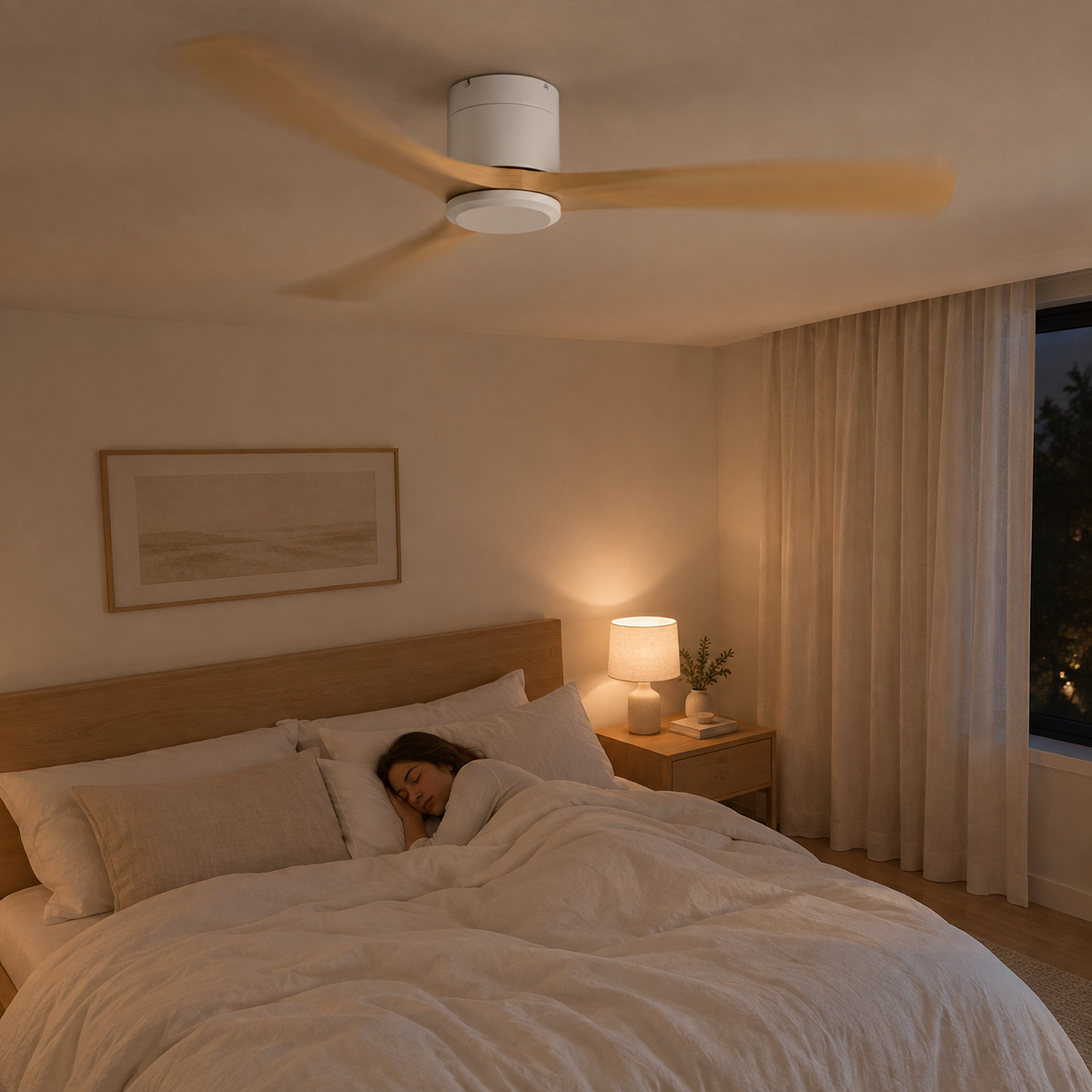 38/52/56 inch Low Floor DC Motor Ceiling Fan with Remote Control 3 Blades Quiet for Living Room Bedroom Coffee Shop Hotel Office - Image 2 Image