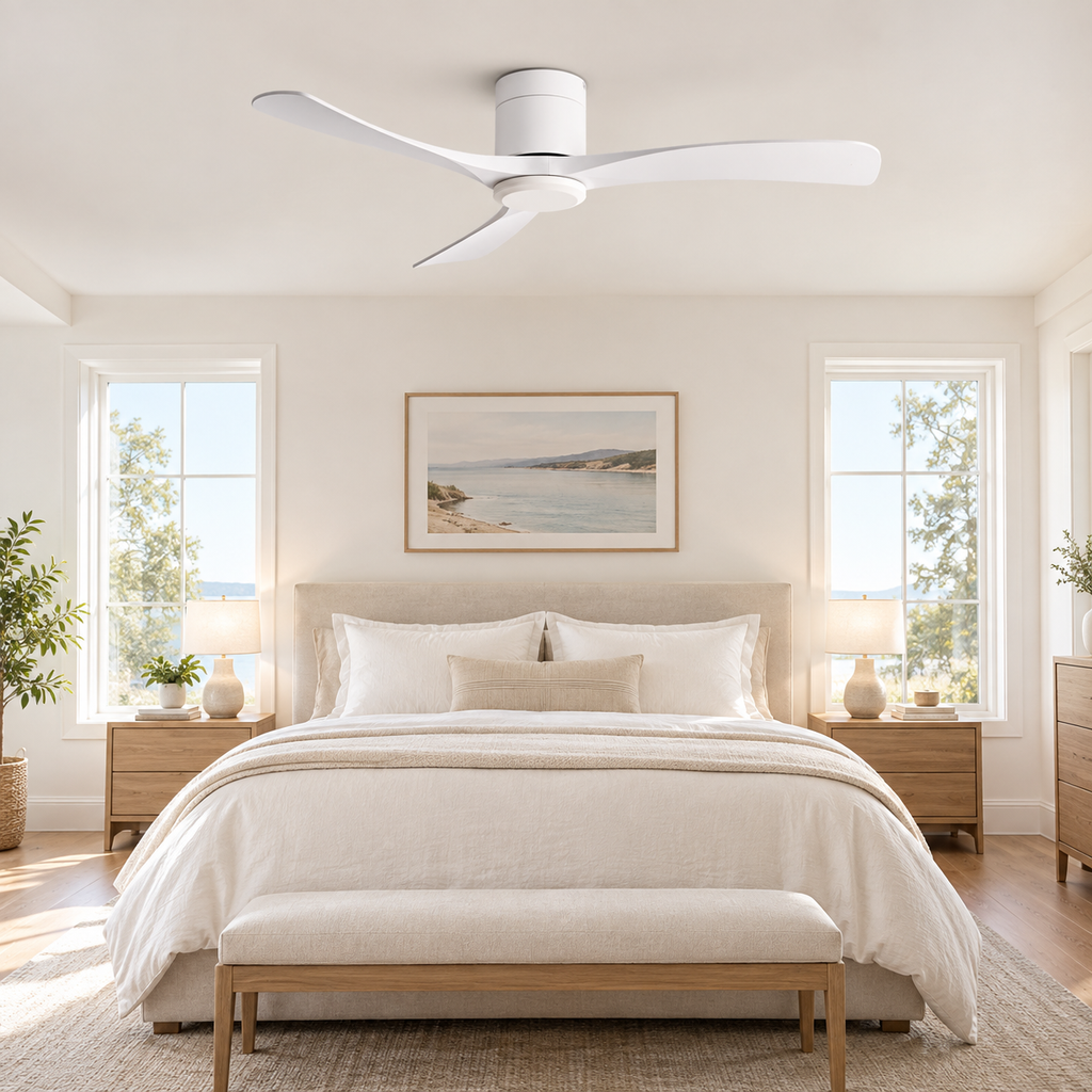 38/52/56 inch Low Floor DC Motor Ceiling Fan with Remote Control 3 Blades Quiet for Living Room Bedroom Coffee Shop Hotel Office - Chambre