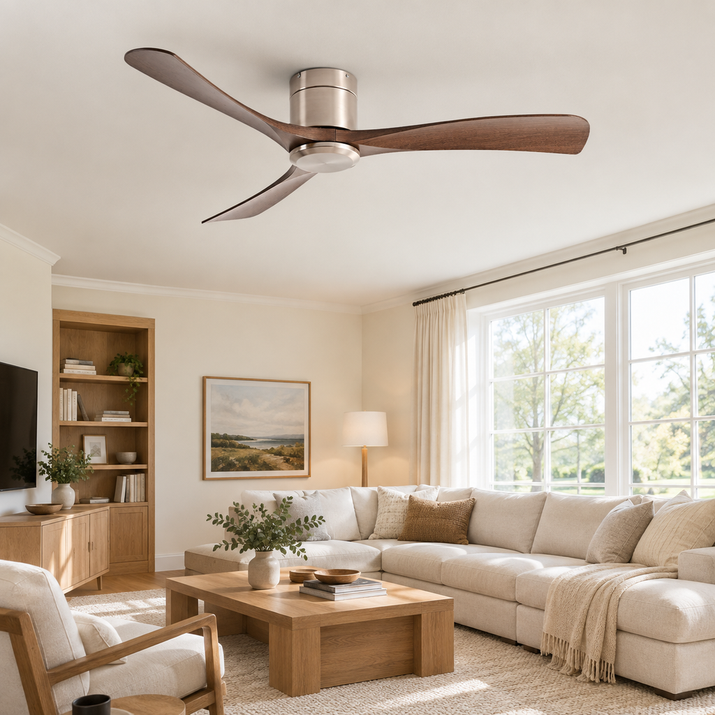 38/52/56 inch Low Floor DC Motor Ceiling Fan with Remote Control 3 Blades Quiet for Living Room Bedroom Coffee Shop Hotel Office - Salon