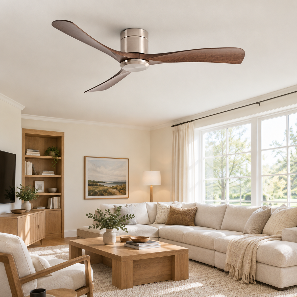 38/52/56 inch Low Floor DC Motor Ceiling Fan with Remote Control 3 Blades Quiet for Living Room Bedroom Coffee Shop Hotel Office - Salon