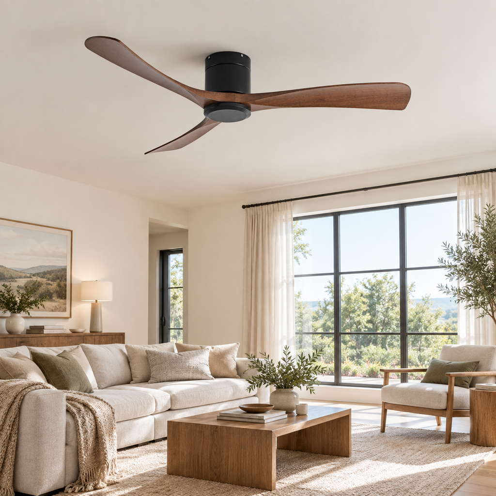 38/52/56 inch Low Floor DC Motor Ceiling Fan with Remote Control 3 Blades Quiet for Living Room Bedroom Coffee Shop Hotel Office - Salon