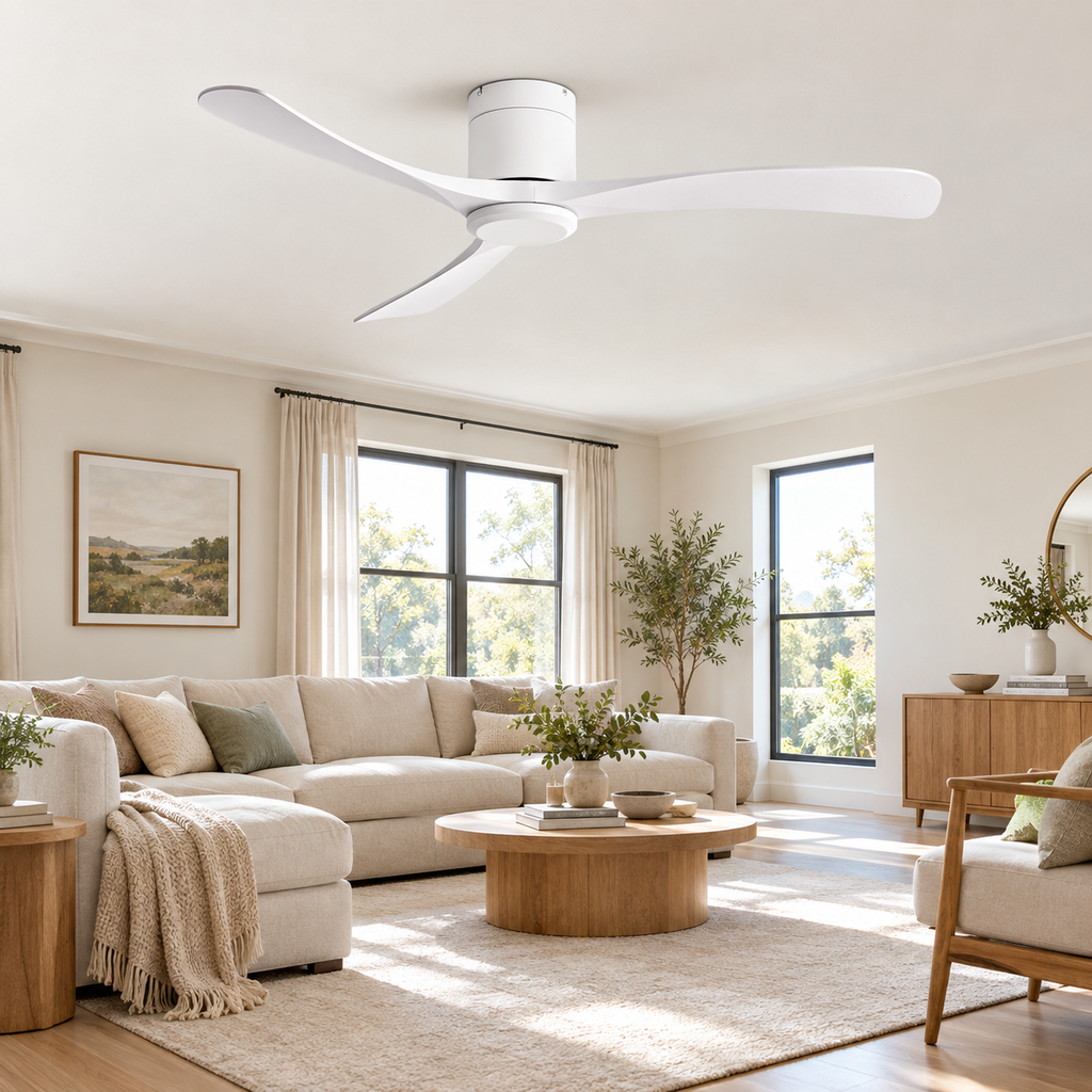 38/52/56 inch Low Floor DC Motor Ceiling Fan with Remote Control 3 Blades Quiet for Living Room Bedroom Coffee Shop Hotel Office - Salon