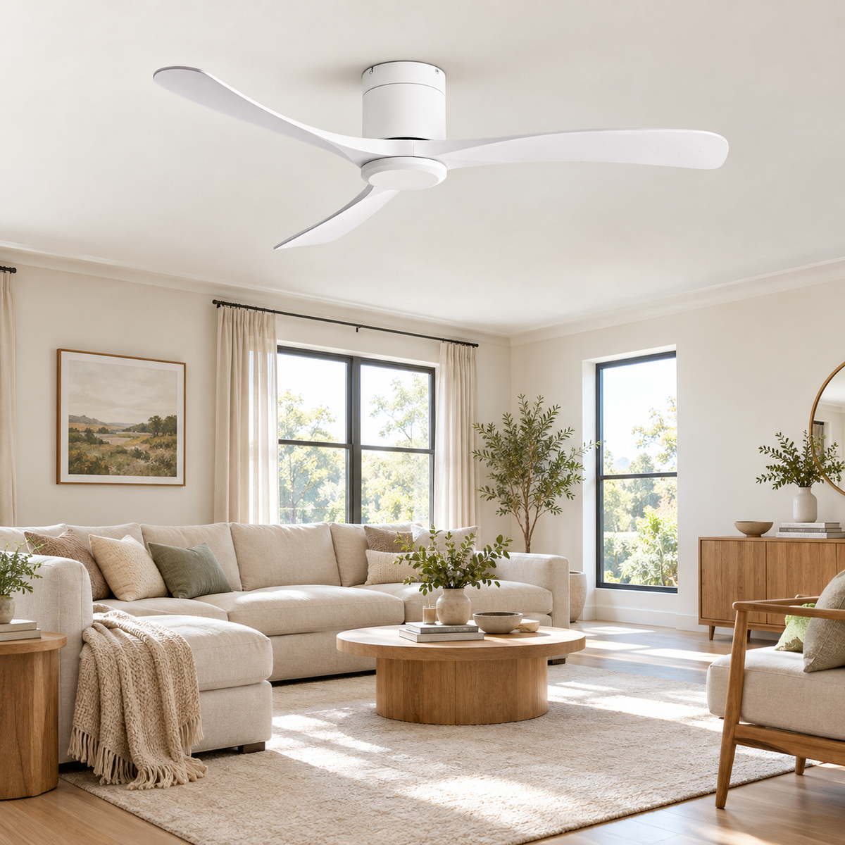 38/52/56 inch Low Floor DC Motor Ceiling Fan with Remote Control 3 Blades Quiet for Living Room Bedroom Coffee Shop Hotel Office - Salon