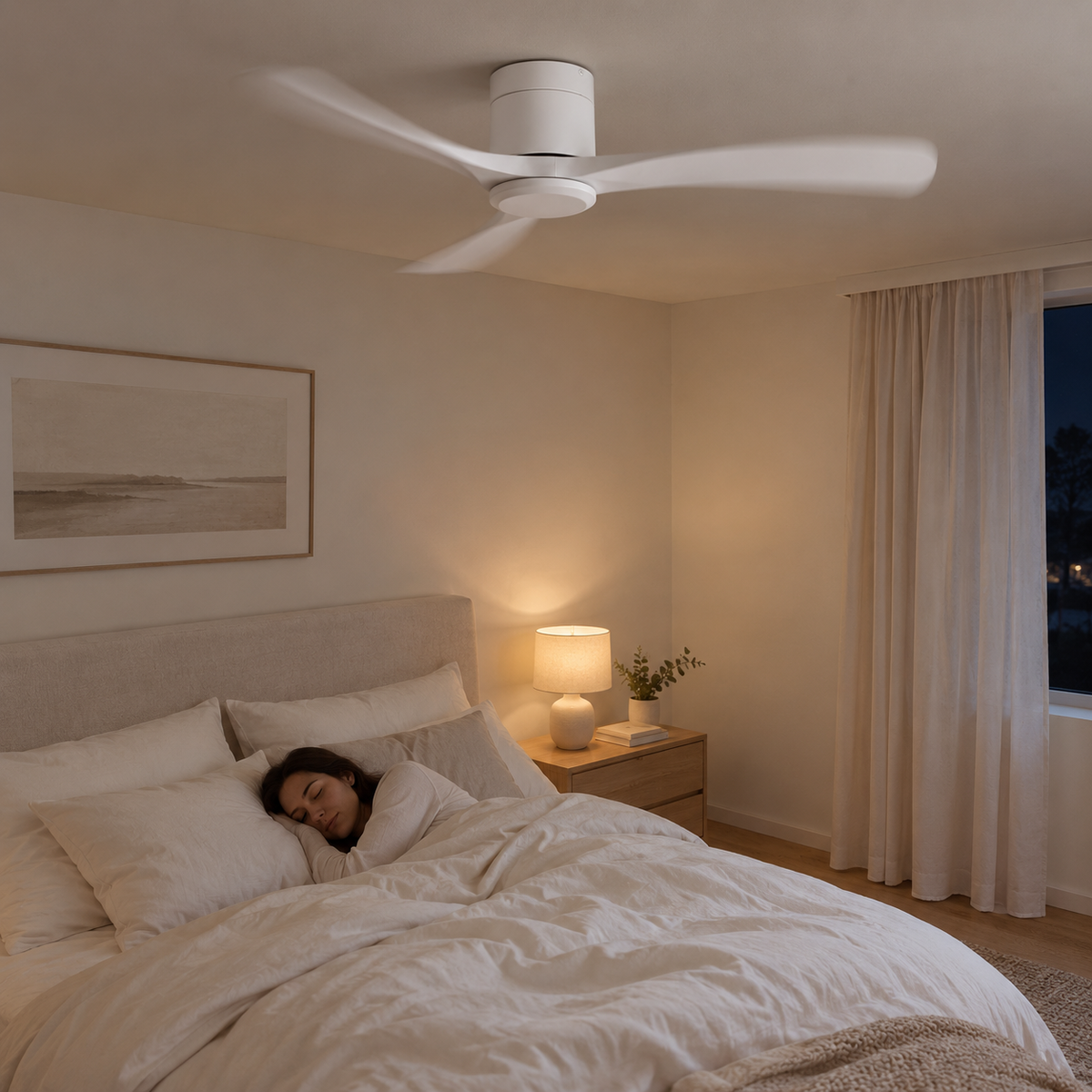 38/52/56 inch Low Floor DC Motor Ceiling Fan with Remote Control 3 Blades Quiet for Living Room Bedroom Coffee Shop Hotel Office - Image 2 Image