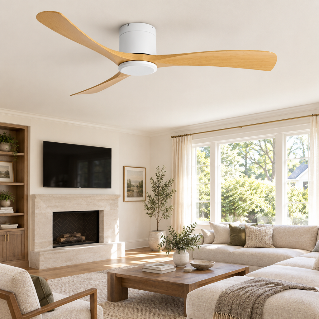 38/52/56 inch Low Floor DC Motor Ceiling Fan with Remote Control 3 Blades Quiet for Living Room Bedroom Coffee Shop Hotel Office - Salon