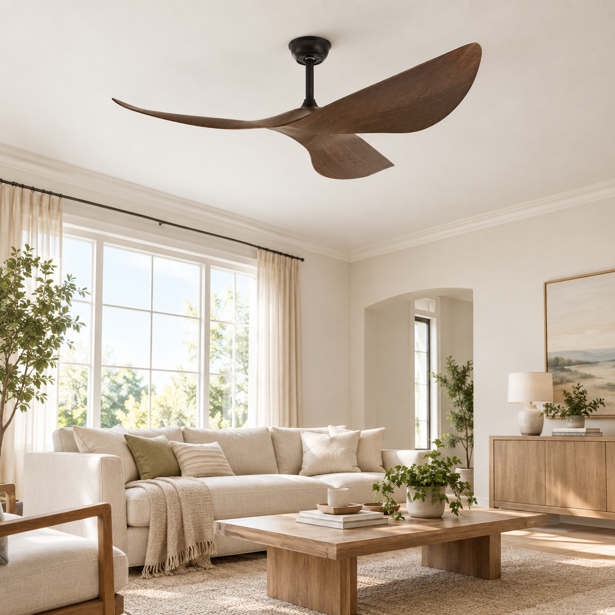 38/52 Inch Ceiling Fan Living Room Restaurant Americans Modern Office Without Light DC Remote Control Electric Fan 110V 220V - Image 1 Image