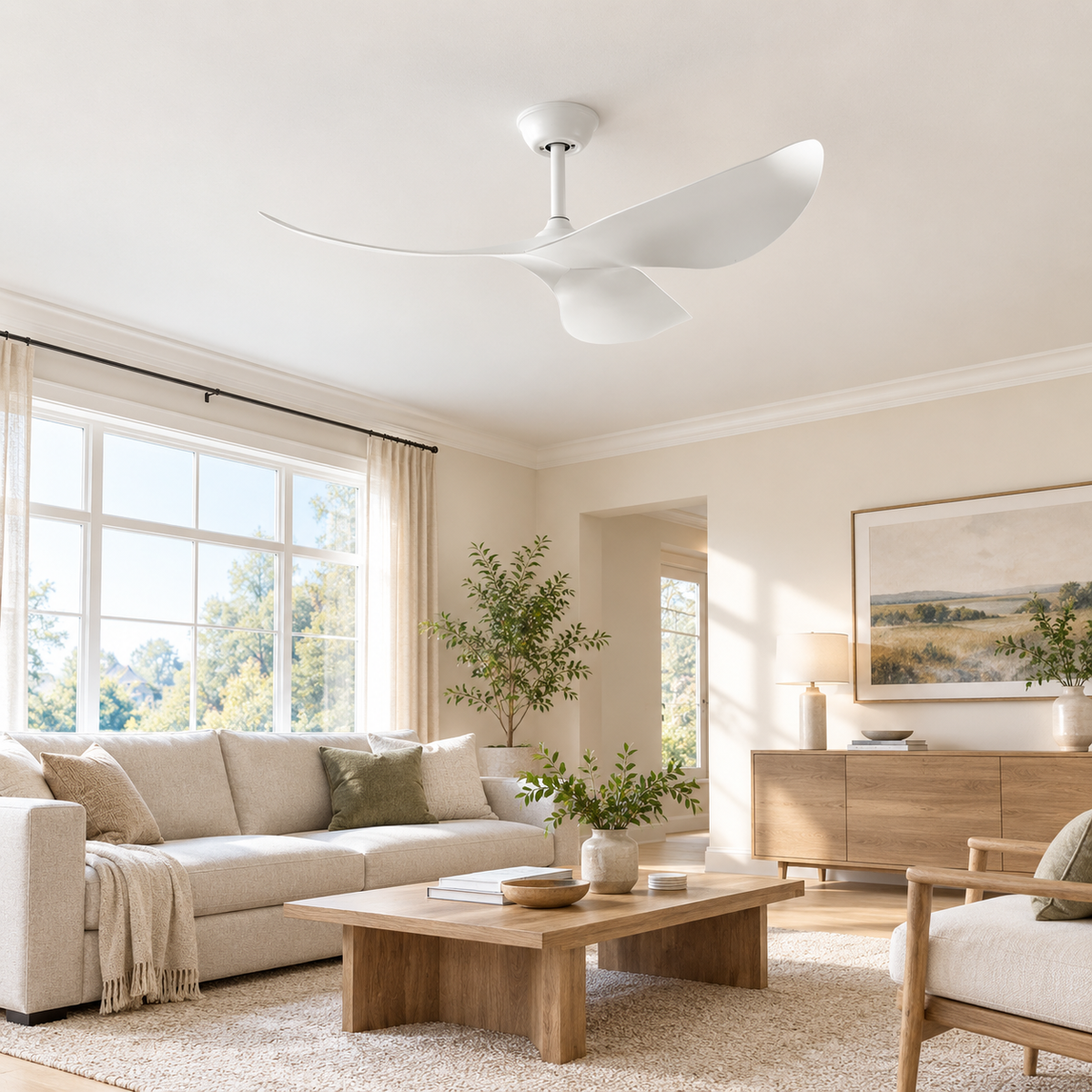38/52 Inch Ceiling Fan Living Room Restaurant Americans Modern Office Without Light DC Remote Control Electric Fan 110V 220V - Image 1 Image