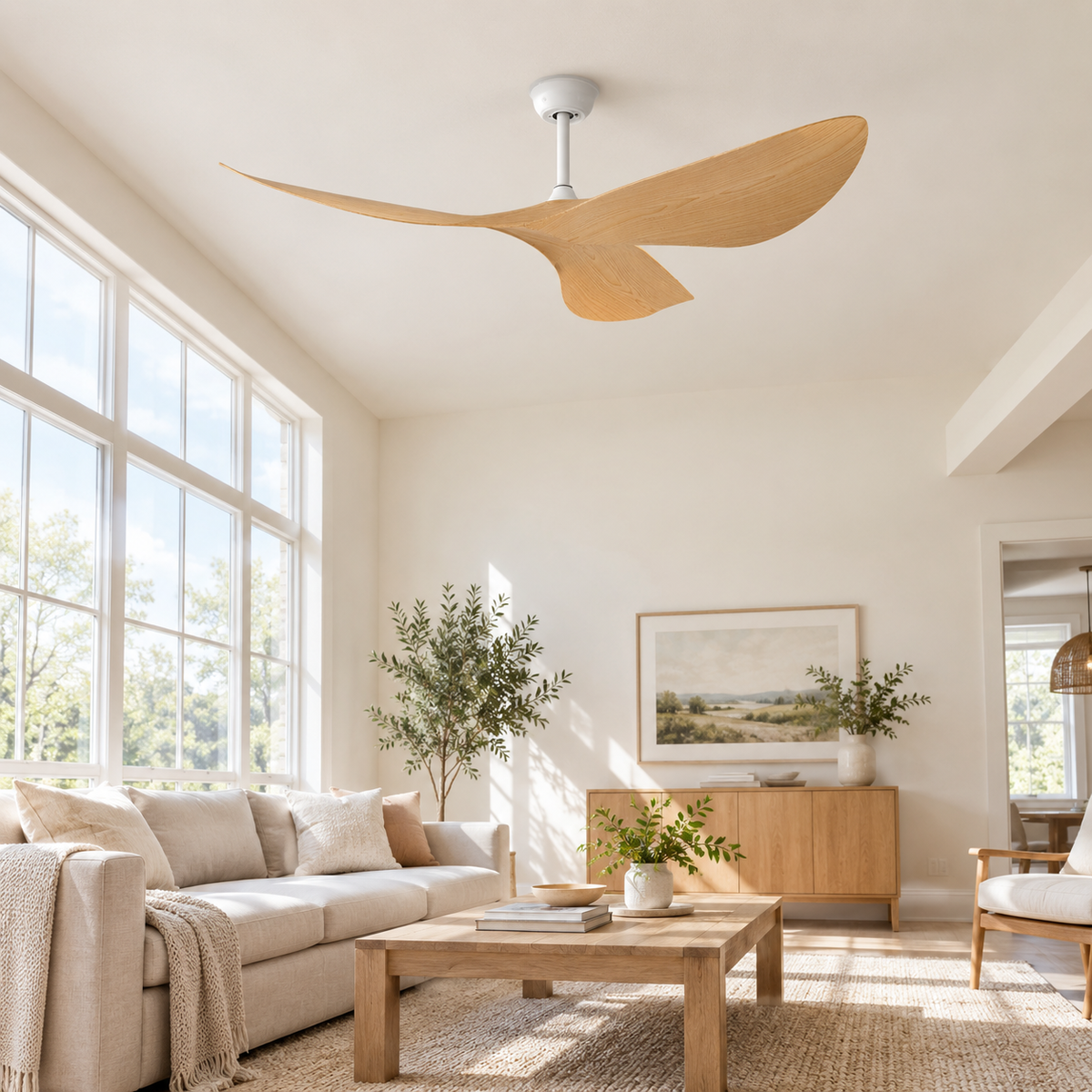 38/52 Inch Ceiling Fan Living Room Restaurant Americans Modern Office Without Light DC Remote Control Electric Fan 110V 220V - Image 1 Image