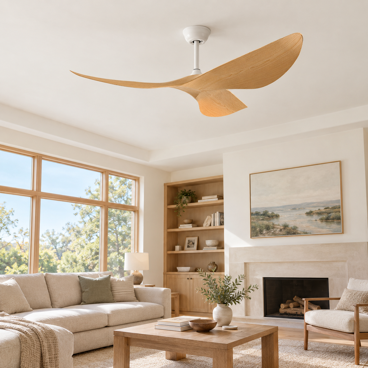 38/52 Inch Ceiling Fan Living Room Restaurant Americans Modern Office Without Light DC Remote Control Electric Fan 110V 220V - Salon