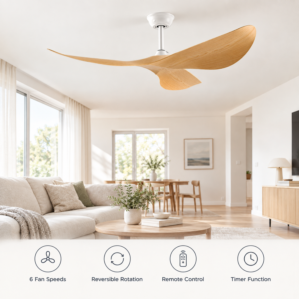 38/52 Inch Ceiling Fan Living Room Restaurant Americans Modern Office Without Light DC Remote Control Electric Fan 110V 220V - Fonctionnalitées