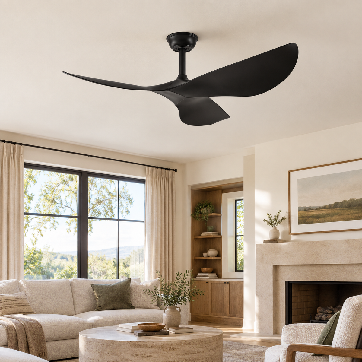 38/52 Inch Ceiling Fan Living Room Restaurant Americans Modern Office Without Light DC Remote Control Electric Fan 110V 220V - Salon
