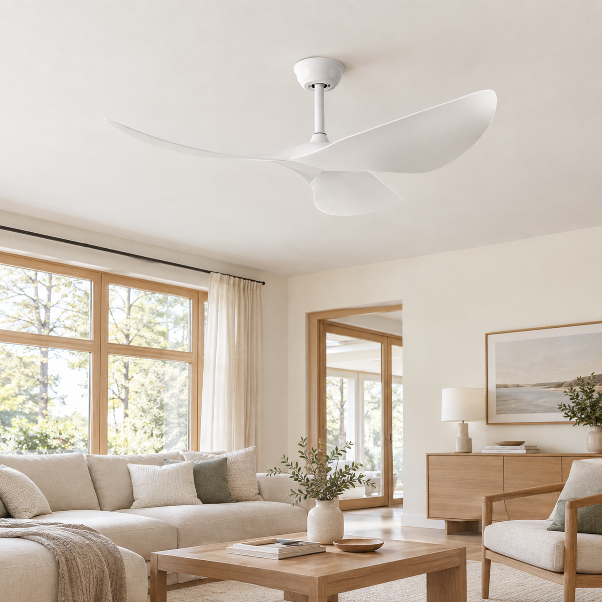 38/52 Inch Ceiling Fan Living Room Restaurant Americans Modern Office Without Light DC Remote Control Electric Fan 110V 220V - Salon