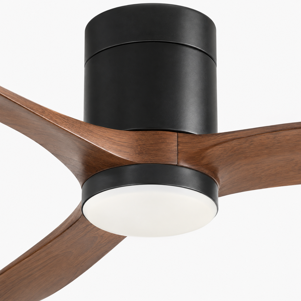 38/56inch Low Floor Ceiling Fan Light 3 Blades DC Motor Remote Control LED Lights for Restaurant Coffee Shop Home Hotel Office - Close up 1