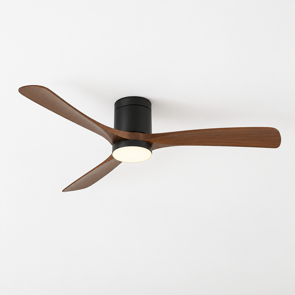 38/56inch Low Floor Ceiling Fan Light 3 Blades DC Motor Remote Control LED Lights for Restaurant Coffee Shop Home Hotel Office - Packshot