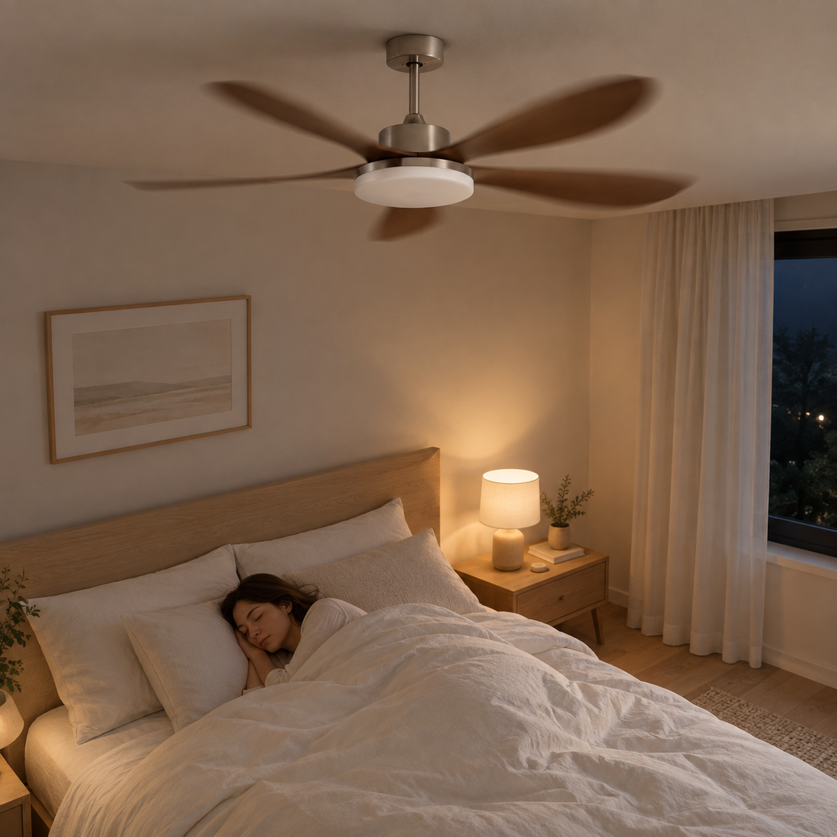 40/46/56inch 5 Blade DC Motor Ceiling Fan with Light and Remote Control for Living Room/Bed Room/Office/Coffee - Image 2 Image
