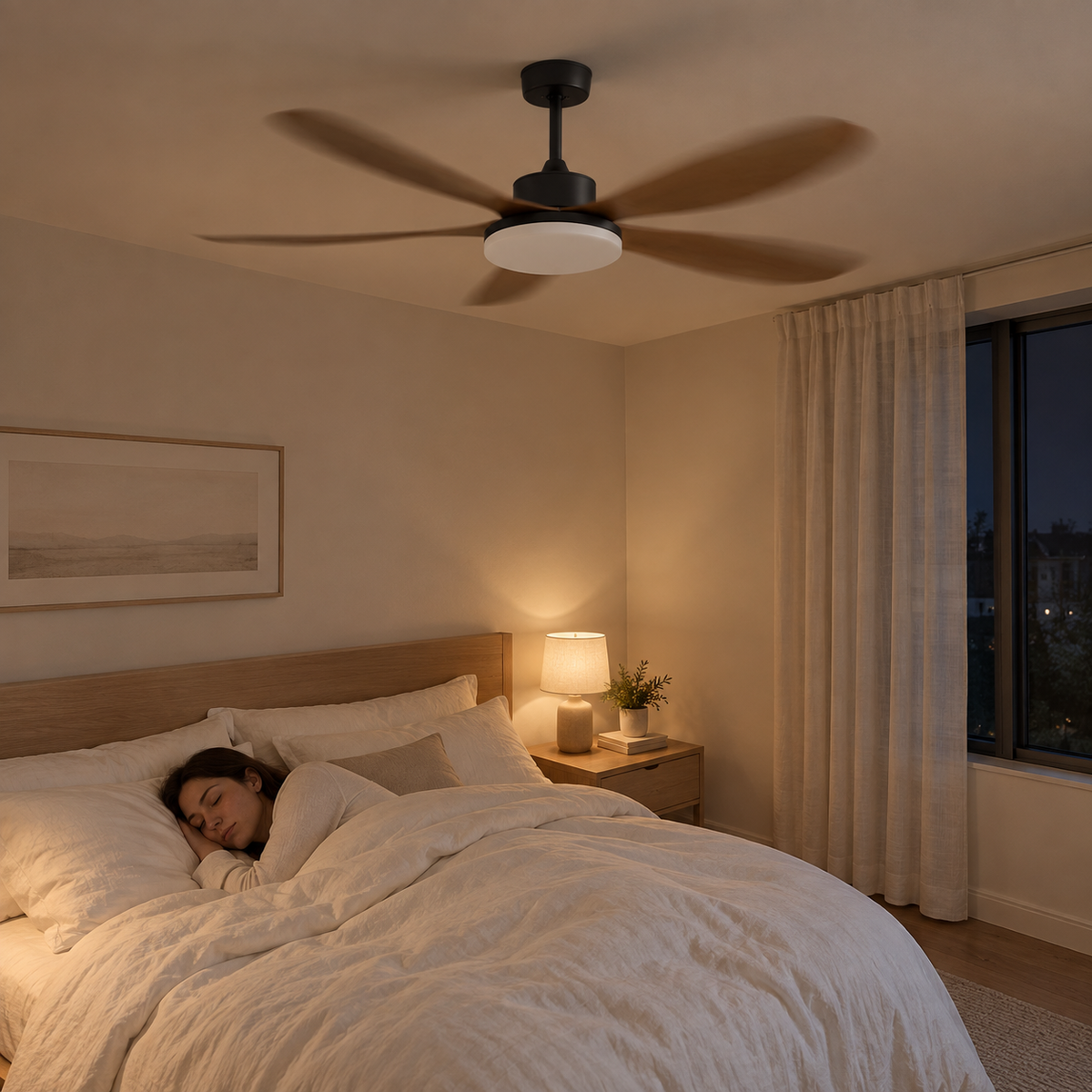 40/46/56inch 5 Blade DC Motor Ceiling Fan with Light and Remote Control for Living Room/Bed Room/Office/Coffee - Image 2 Image