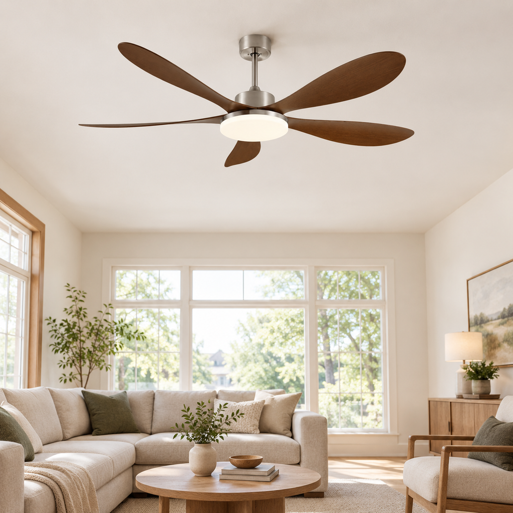 40/46/56inch 5 Blade DC Motor Ceiling Fan with Light and Remote Control for Living Room/Bed Room/Office/Coffee - Salon