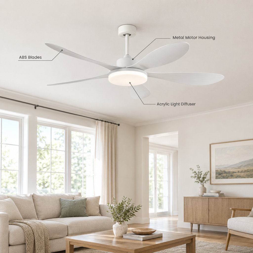 40/46/56inch 5 Blade DC Motor Ceiling Fan with Light and Remote Control for Living Room/Bed Room/Office/Coffee - Specs