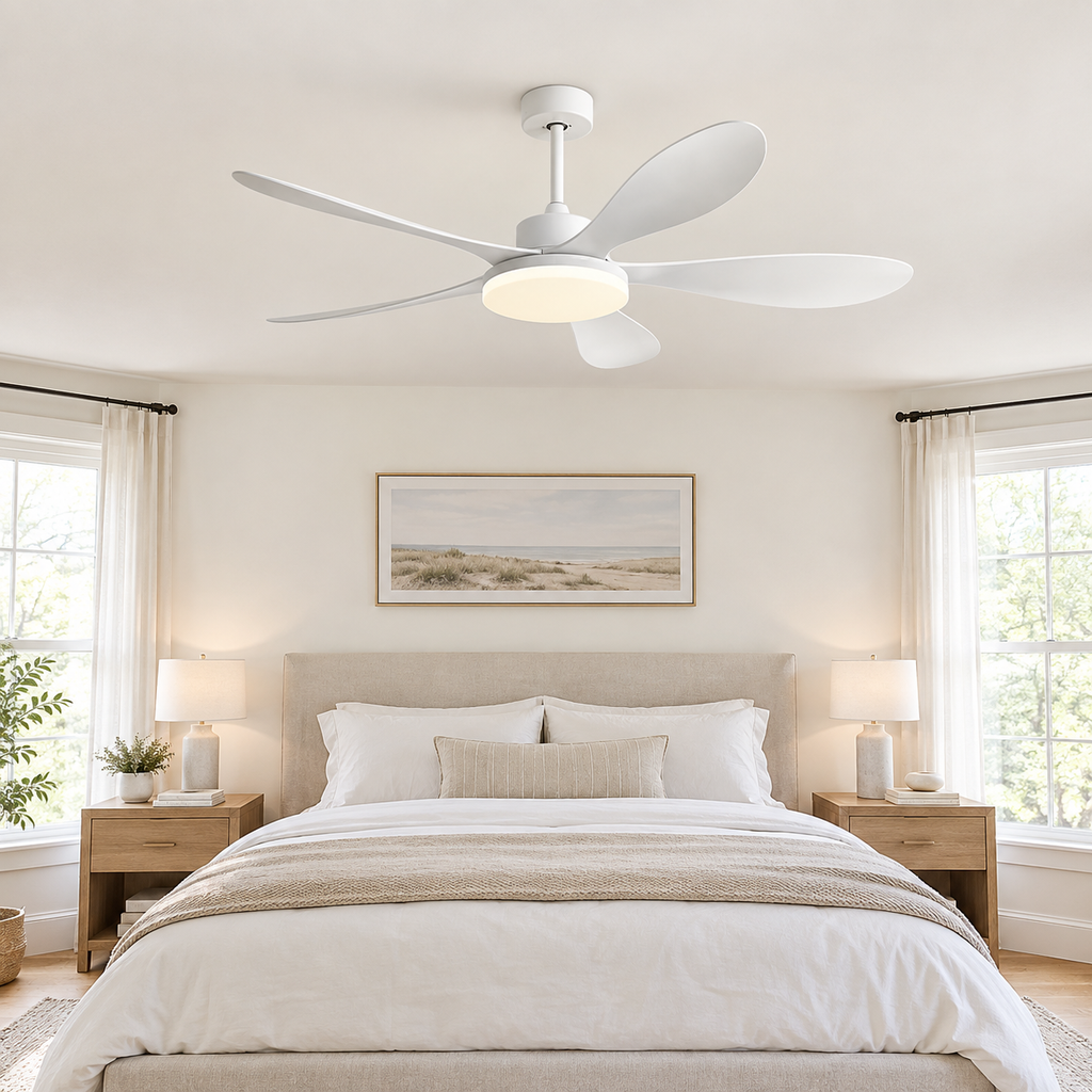 40/46/56inch 5 Blade DC Motor Ceiling Fan with Light and Remote Control for Living Room/Bed Room/Office/Coffee - Chambre