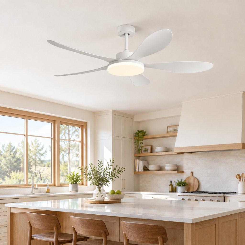 40/46/56inch 5 Blade DC Motor Ceiling Fan with Light and Remote Control for Living Room/Bed Room/Office/Coffee - Cuisine