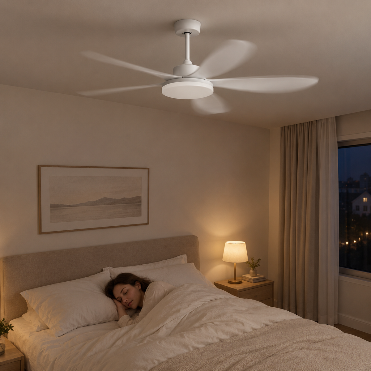 40/46/56inch 5 Blade DC Motor Ceiling Fan with Light and Remote Control for Living Room/Bed Room/Office/Coffee - Image 2 Image