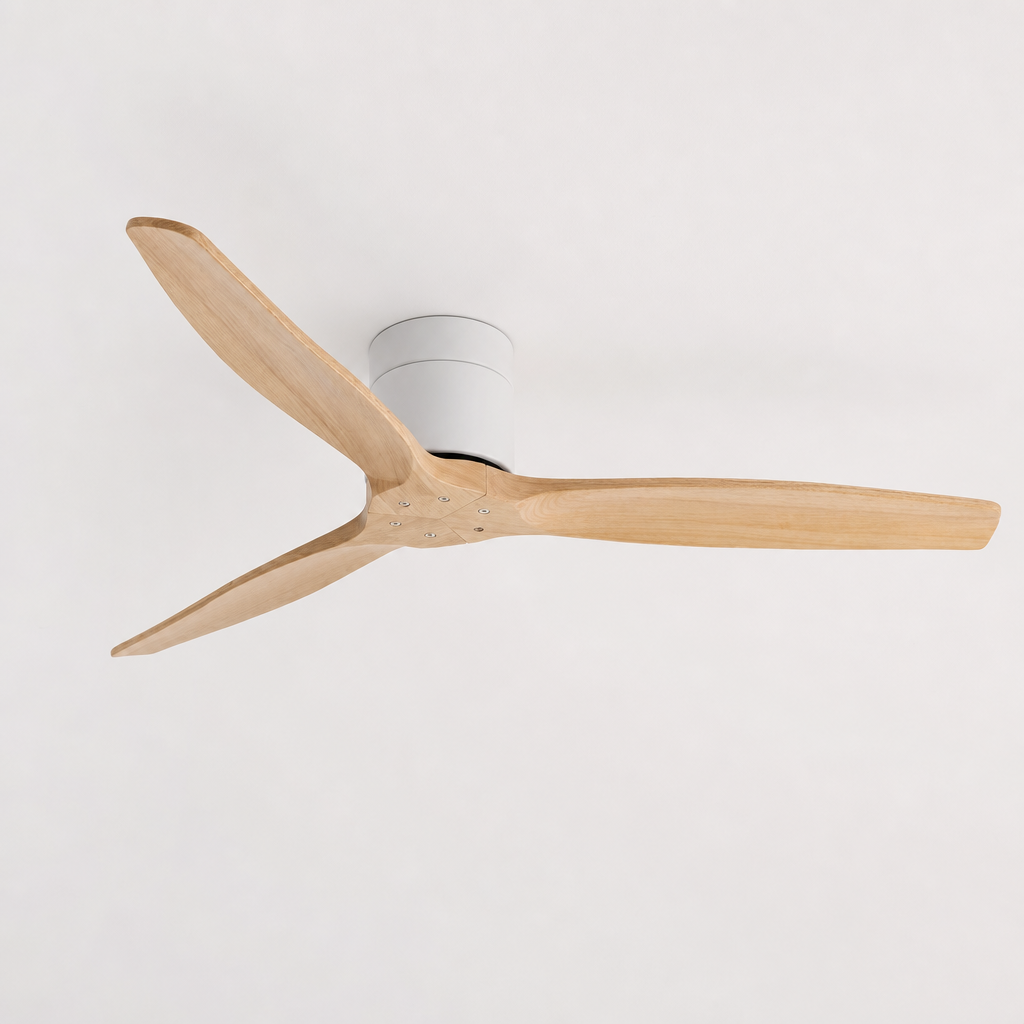 42/52/60 Inch Ceiling Fan 3 Wooden Blades Vintage Industrial Wood Ventilator Remote Control for Coffee Shop Home Hotel Office - Packshot