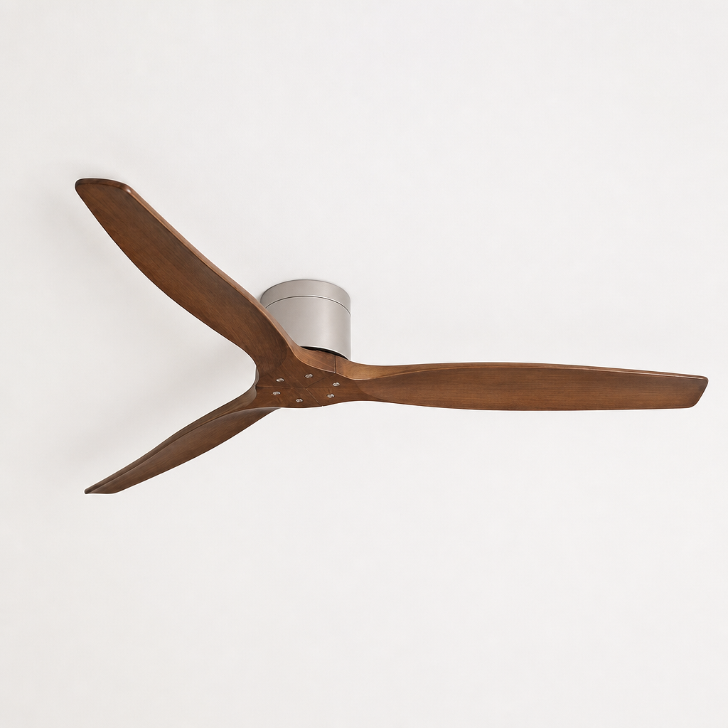 42/52/60 Inch Ceiling Fan 3 Wooden Blades Vintage Industrial Wood Ventilator Remote Control for Coffee Shop Home Hotel Office - Packshot