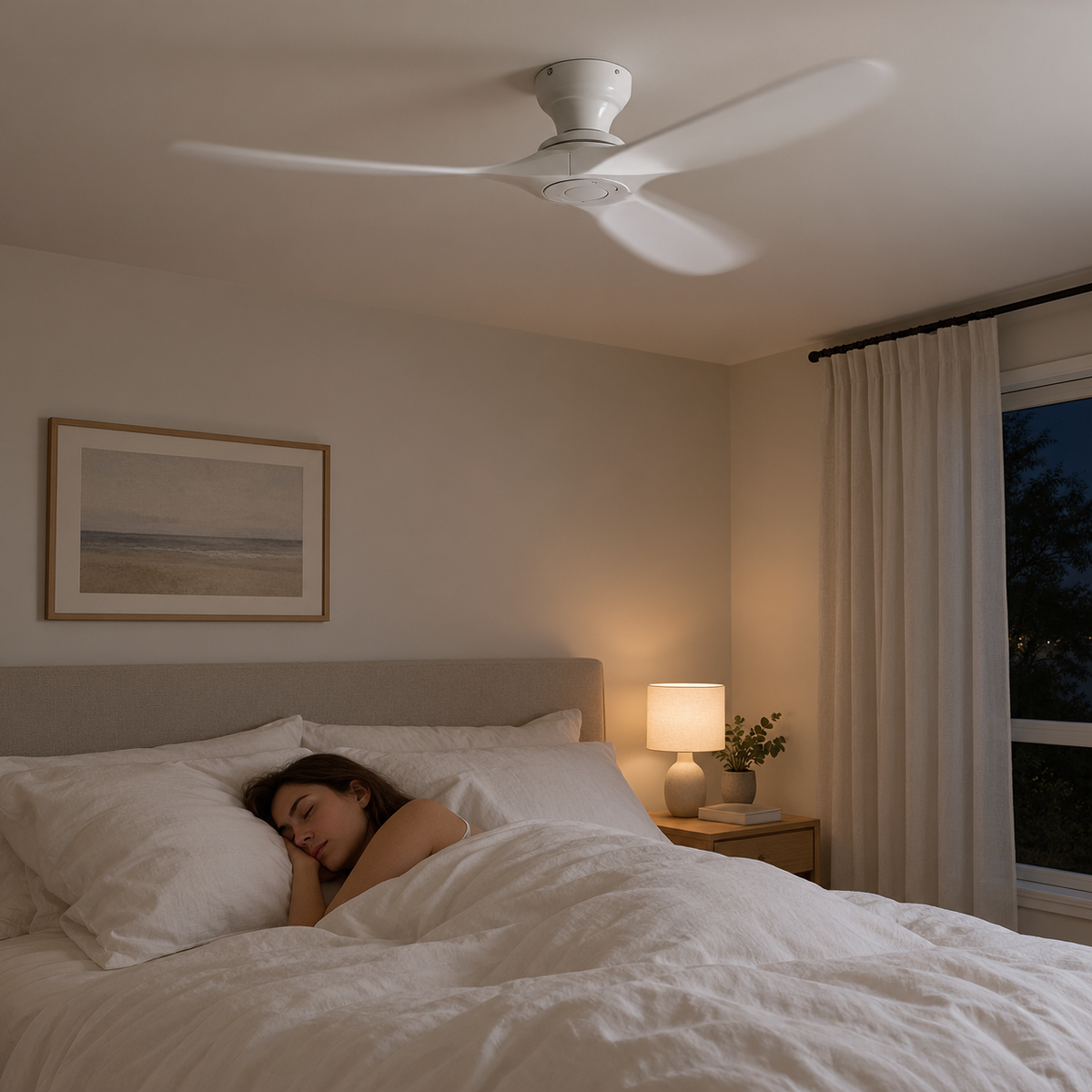42/52/60 Inch Low Floor Ceiling Fan 3 Wooden Blade DC Motor Electric Fan with Remote Control for Living Room Dining Room Bedroom - Image 2 Image