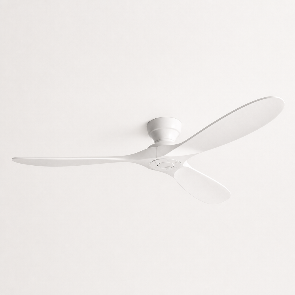 42/52/60 Inch Low Floor Ceiling Fan 3 Wooden Blade DC Motor Electric Fan with Remote Control for Living Room Dining Room Bedroom - Packshot