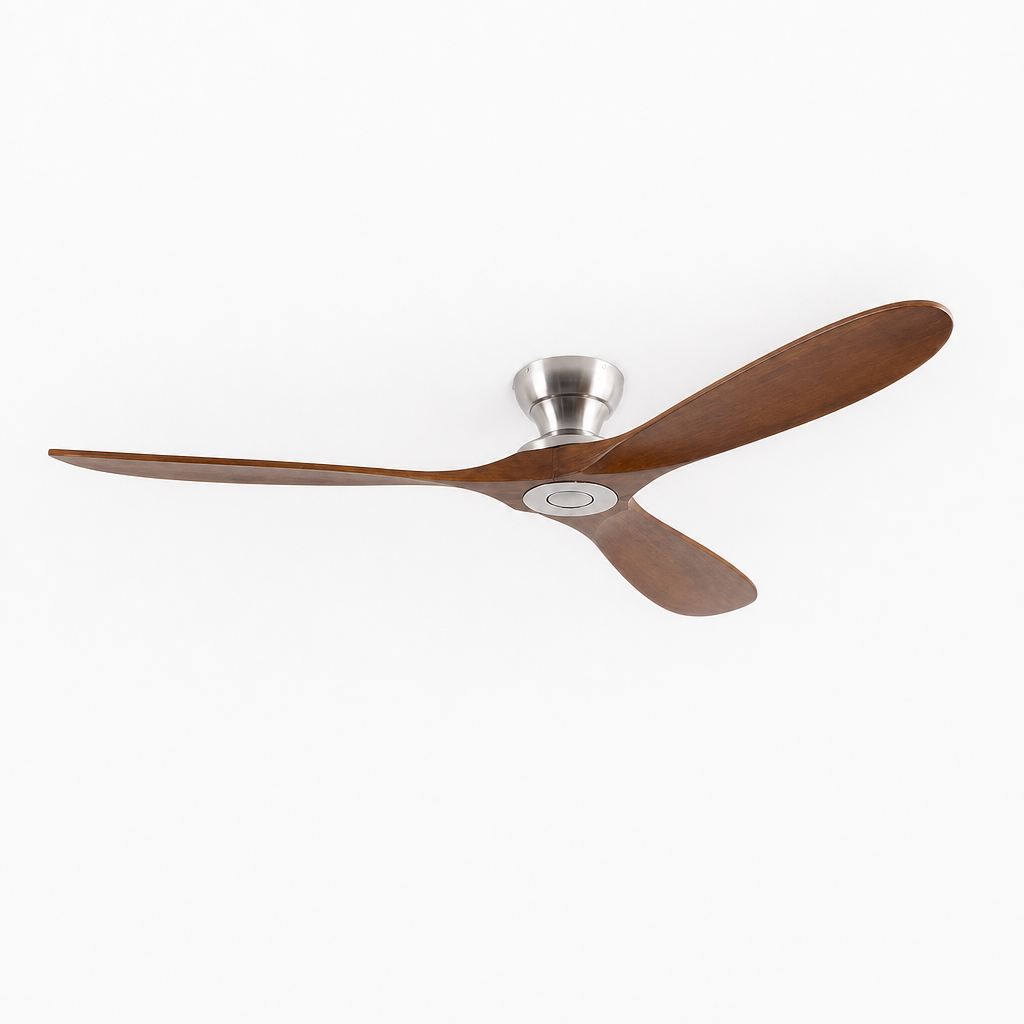 42/52/60 Inch Low Floor Ceiling Fan 3 Wooden Blade DC Motor Electric Fan with Remote Control for Living Room Dining Room Bedroom - Packshot