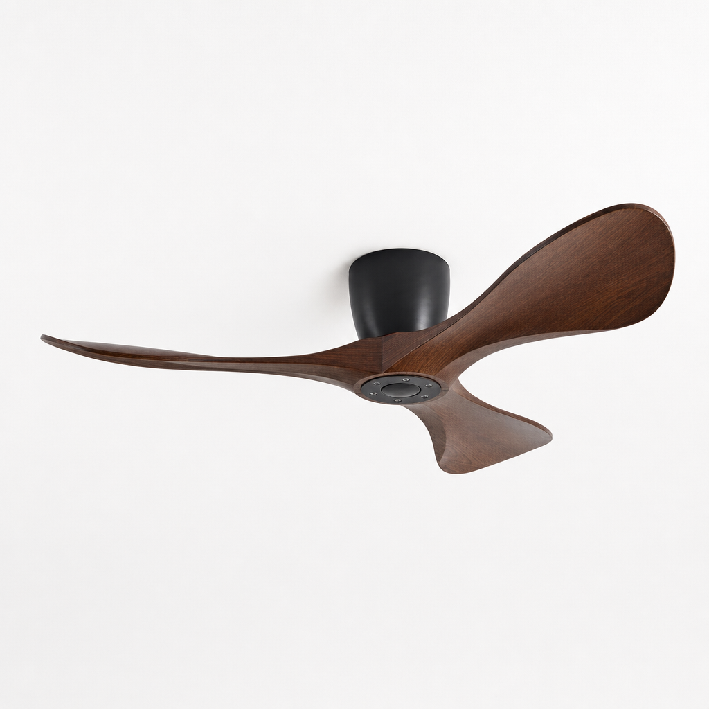 42/52/60 Inch Widened DC Motor Ceiling Fan with LED Light and Remote - 6-Speed Silent Deal NO Light for Low Ceilings for Bedroom - Packshot