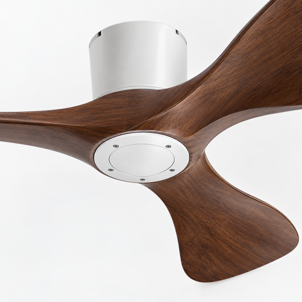 42/52/60 Inch Widened DC Motor Ceiling Fan with LED Light and Remote - 6-Speed Silent Deal NO Light for Low Ceilings for Bedroom - Close up 1