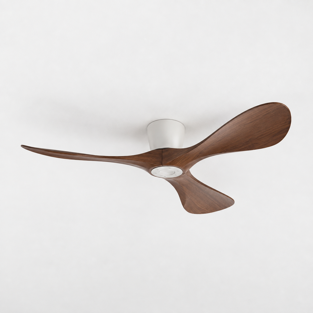 42/52/60 Inch Widened DC Motor Ceiling Fan with LED Light and Remote - 6-Speed Silent Deal NO Light for Low Ceilings for Bedroom - Packshot