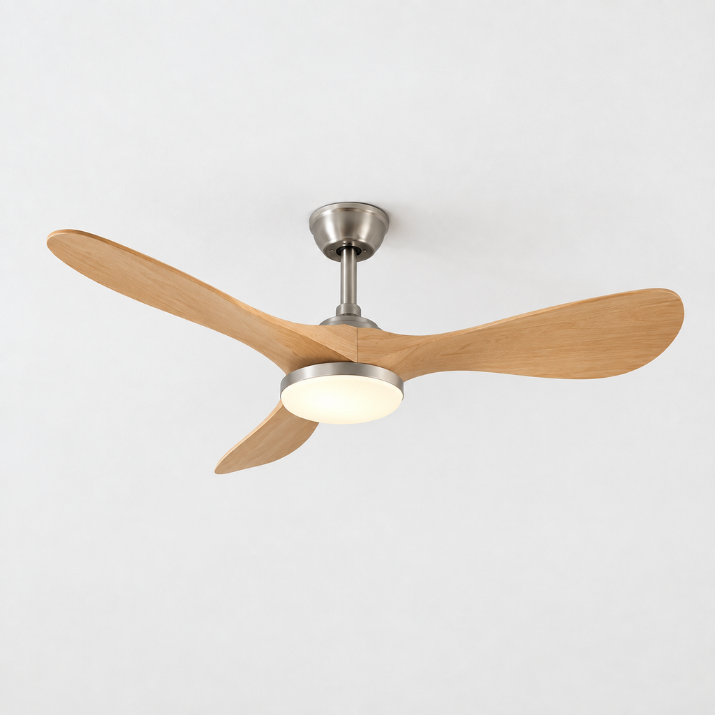 42/52/60Inch Strong Blade DC Motor Ceiling Fan with Light and Remote - 6-Speed Silent Deal NO Light for Low Ceilings for Bedroom - Packshot