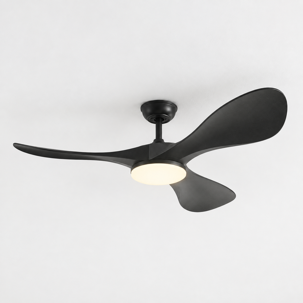 42/52/60Inch Strong Blade DC Motor Ceiling Fan with Light and Remote - 6-Speed Silent Deal NO Light for Low Ceilings for Bedroom - Packshot