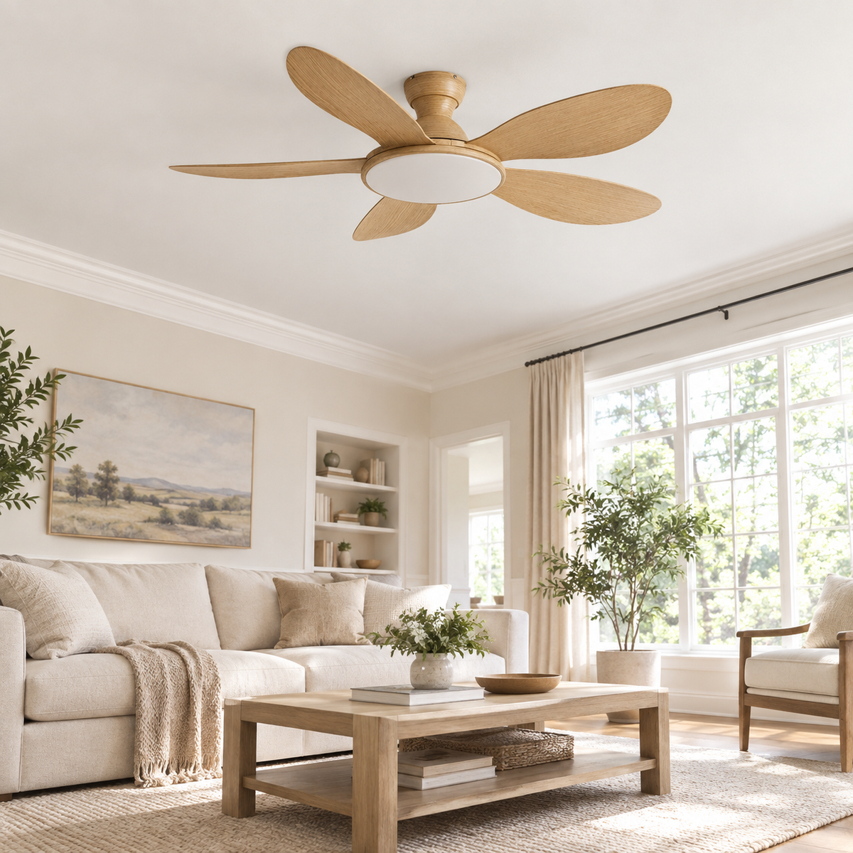42/52inch Modern LED 60W Low Floor DC Motor 35W Ceiling Fans With Remote Control Simple Ceiling Fan With Light Home Fan 220V - Image 1 Image