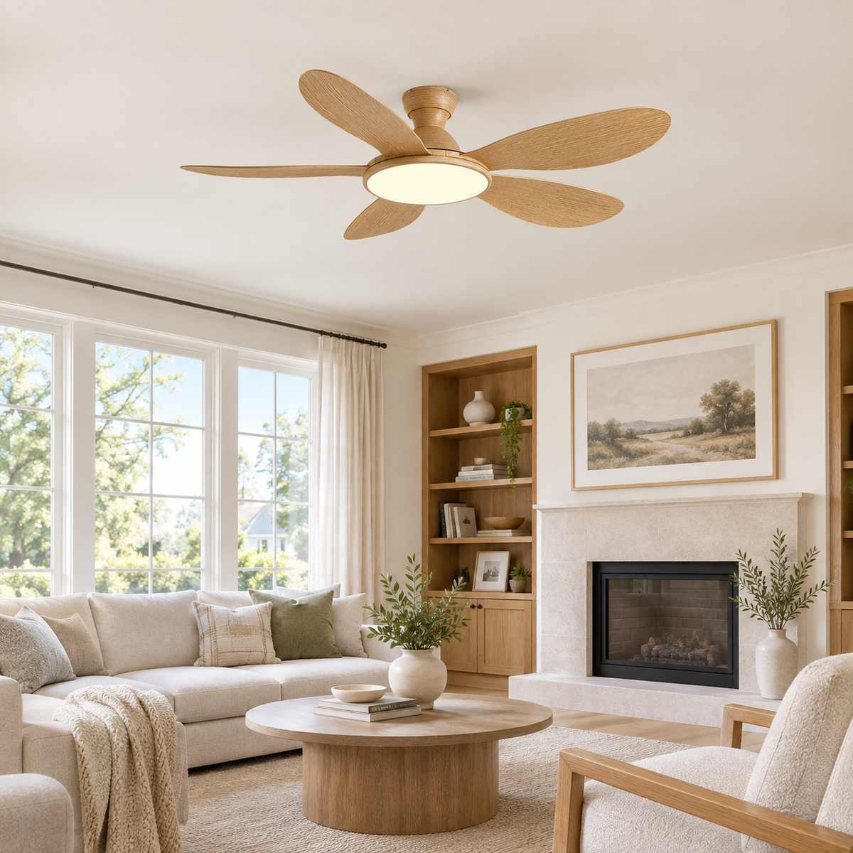 42/52inch Modern LED 60W Low Floor DC Motor 35W Ceiling Fans With Remote Control Simple Ceiling Fan With Light Home Fan 220V - Salon