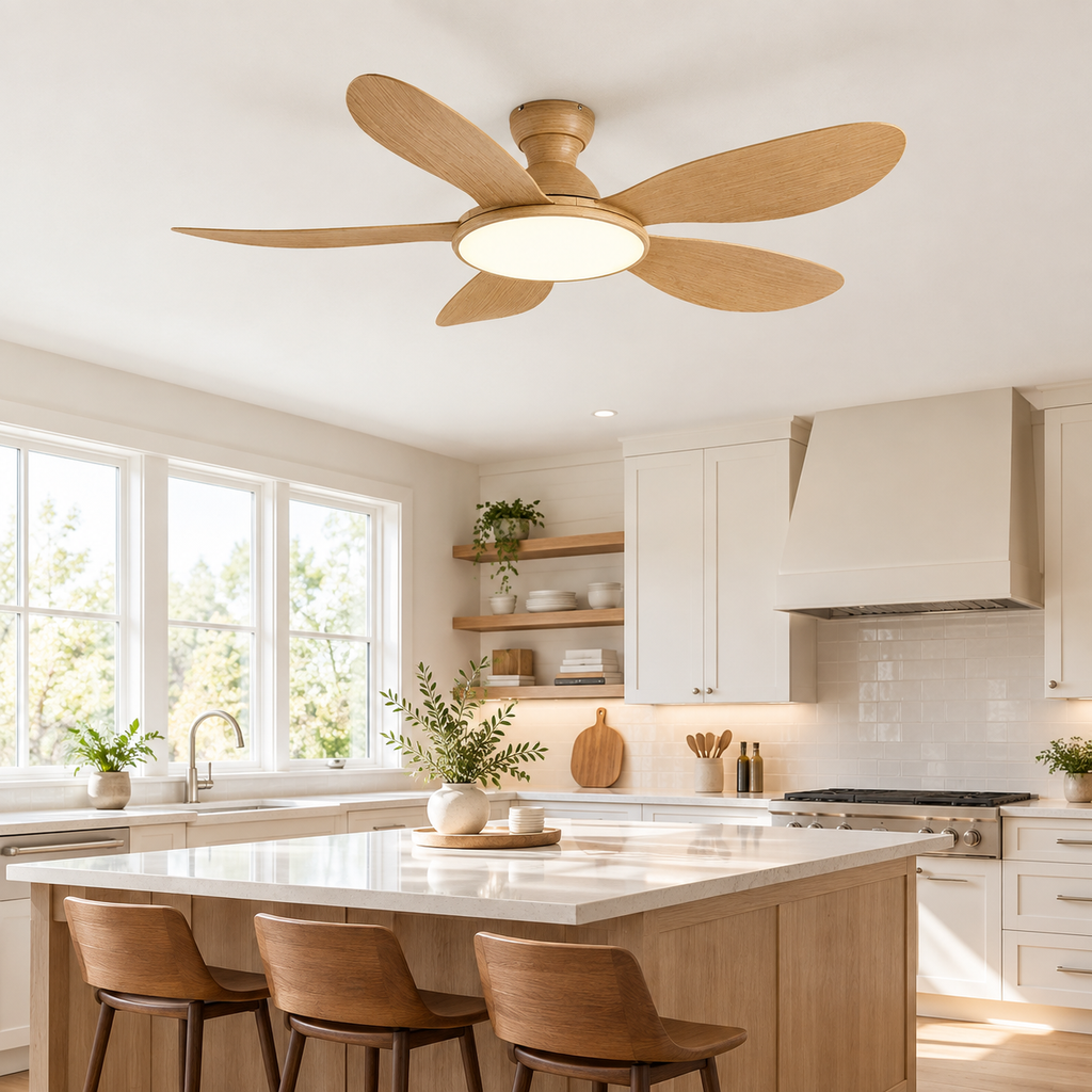 42/52inch Modern LED 60W Low Floor DC Motor 35W Ceiling Fans With Remote Control Simple Ceiling Fan With Light Home Fan 220V - Cuisine