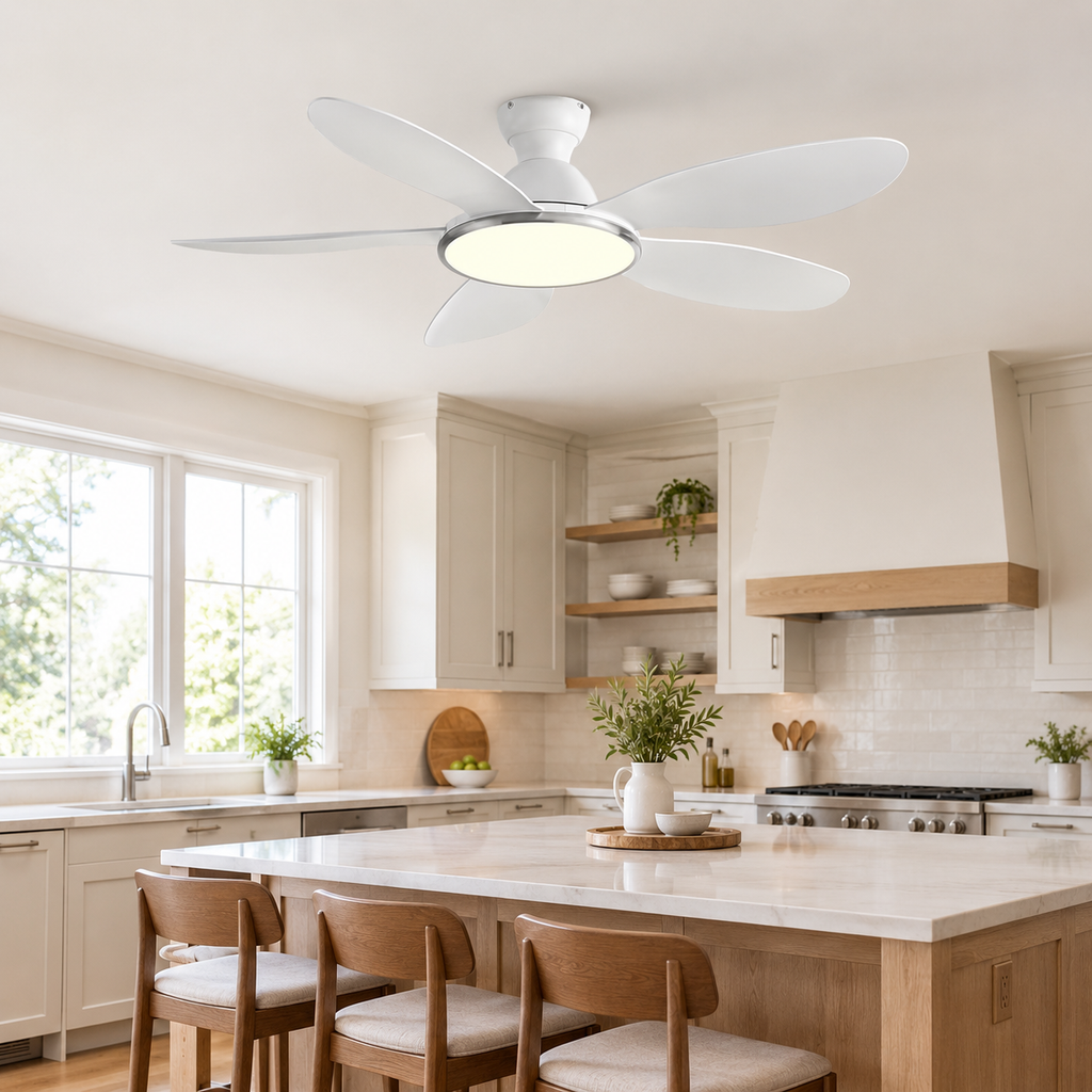 42/52inch Modern LED 60W Low Floor DC Motor 35W Ceiling Fans With Remote Control Simple Ceiling Fan With Light Home Fan 220V - Cuisine