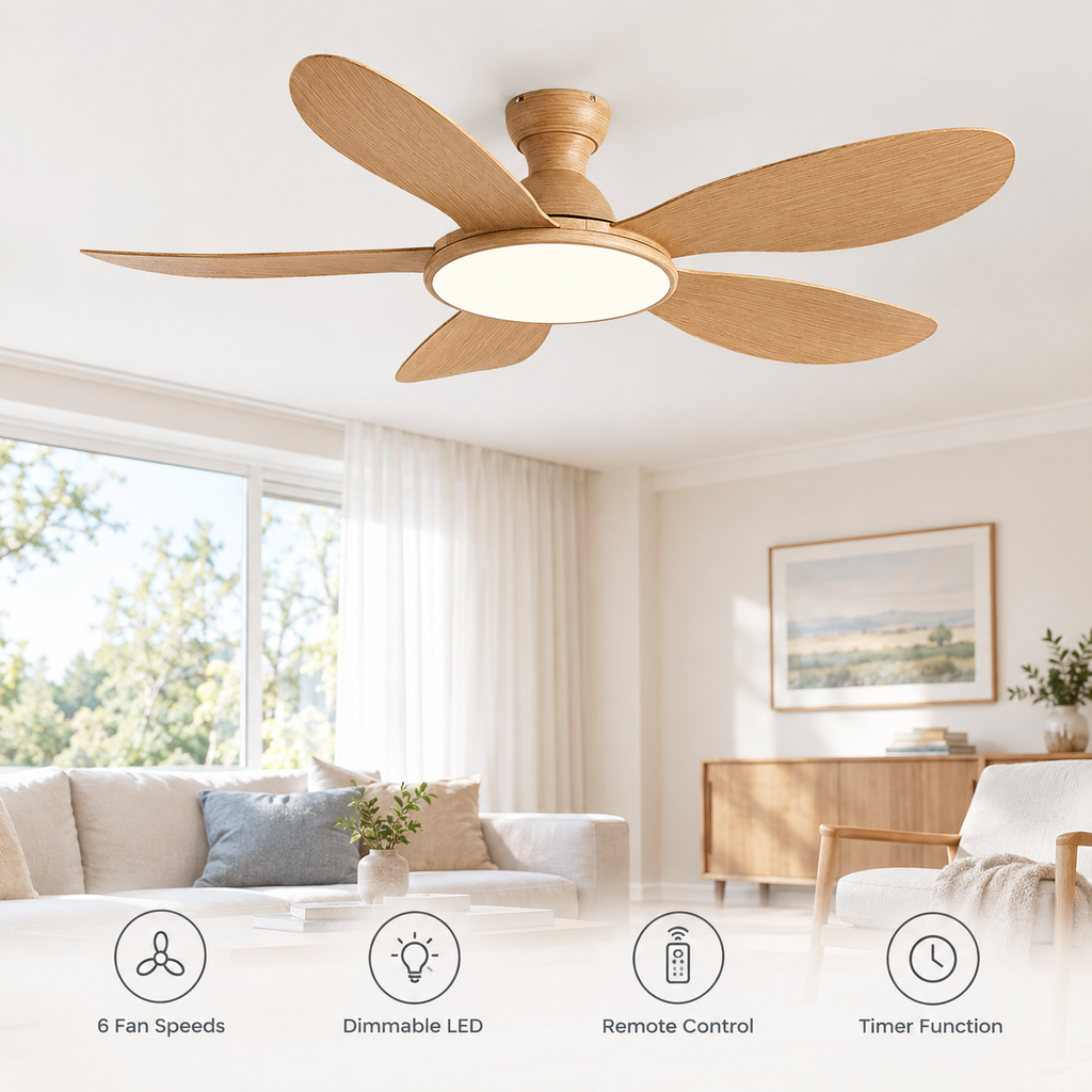 42/52inch Modern LED 60W Low Floor DC Motor 35W Ceiling Fans With Remote Control Simple Ceiling Fan With Light Home Fan 220V - Fonctionnalitées