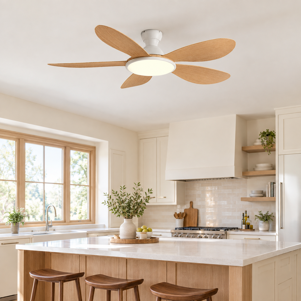 42/52inch Modern LED 60W Low Floor DC Motor 35W Ceiling Fans With Remote Control Simple Ceiling Fan With Light Home Fan 220V - Cuisine