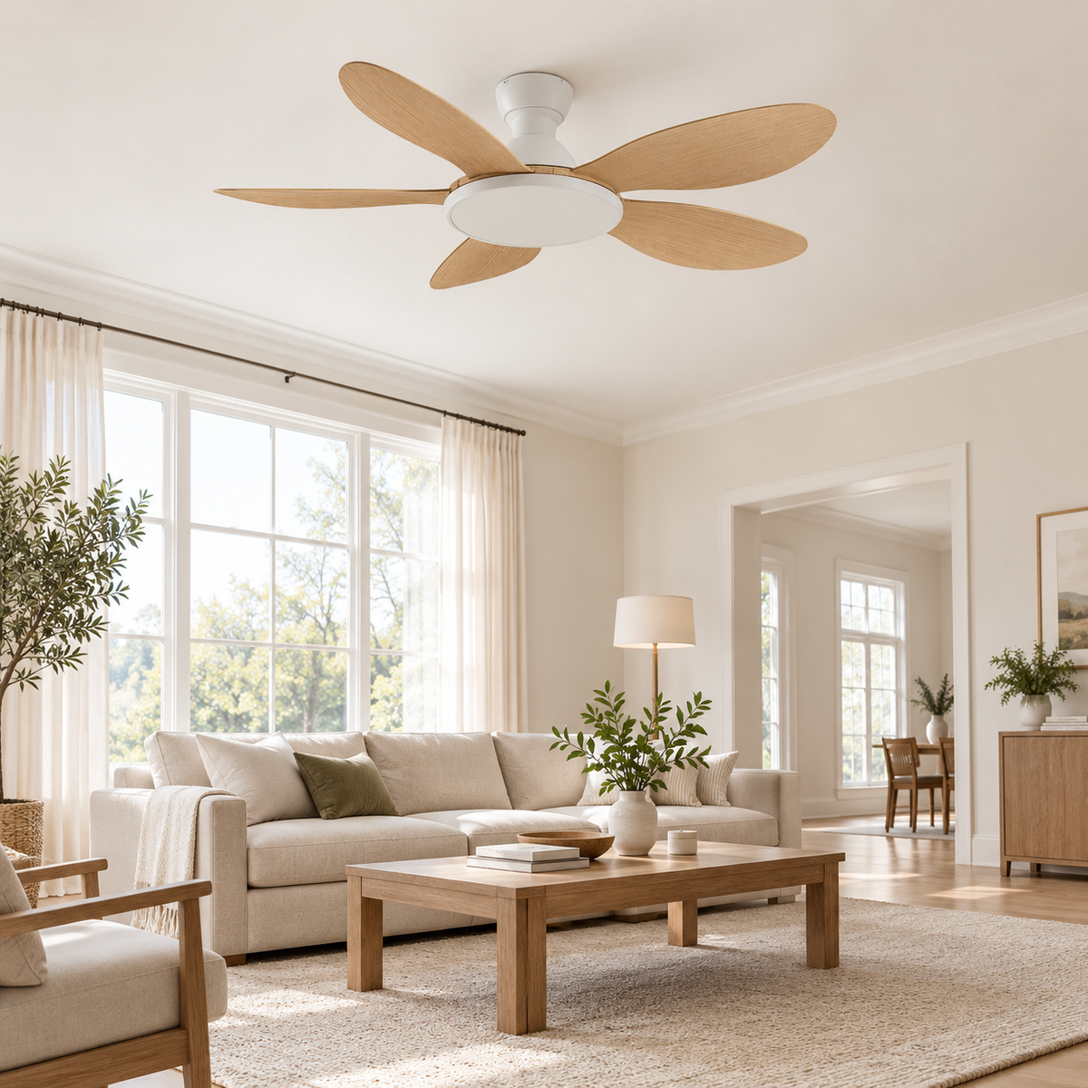 42/52inch Modern LED 60W Low Floor DC Motor 35W Ceiling Fans With Remote Control Simple Ceiling Fan With Light Home Fan 220V - Image 1 Image