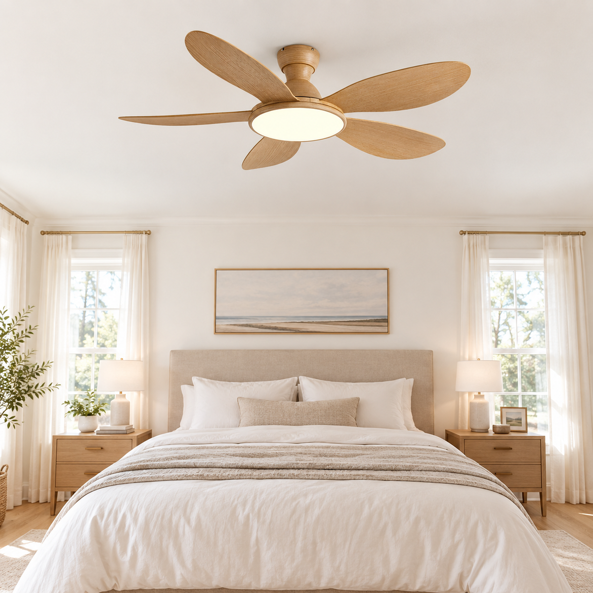 42/52inch Modern LED 60W Low Floor DC Motor 35W Ceiling Fans With Remote Control Simple Ceiling Fan With Light Home Fan 220V - Chambre