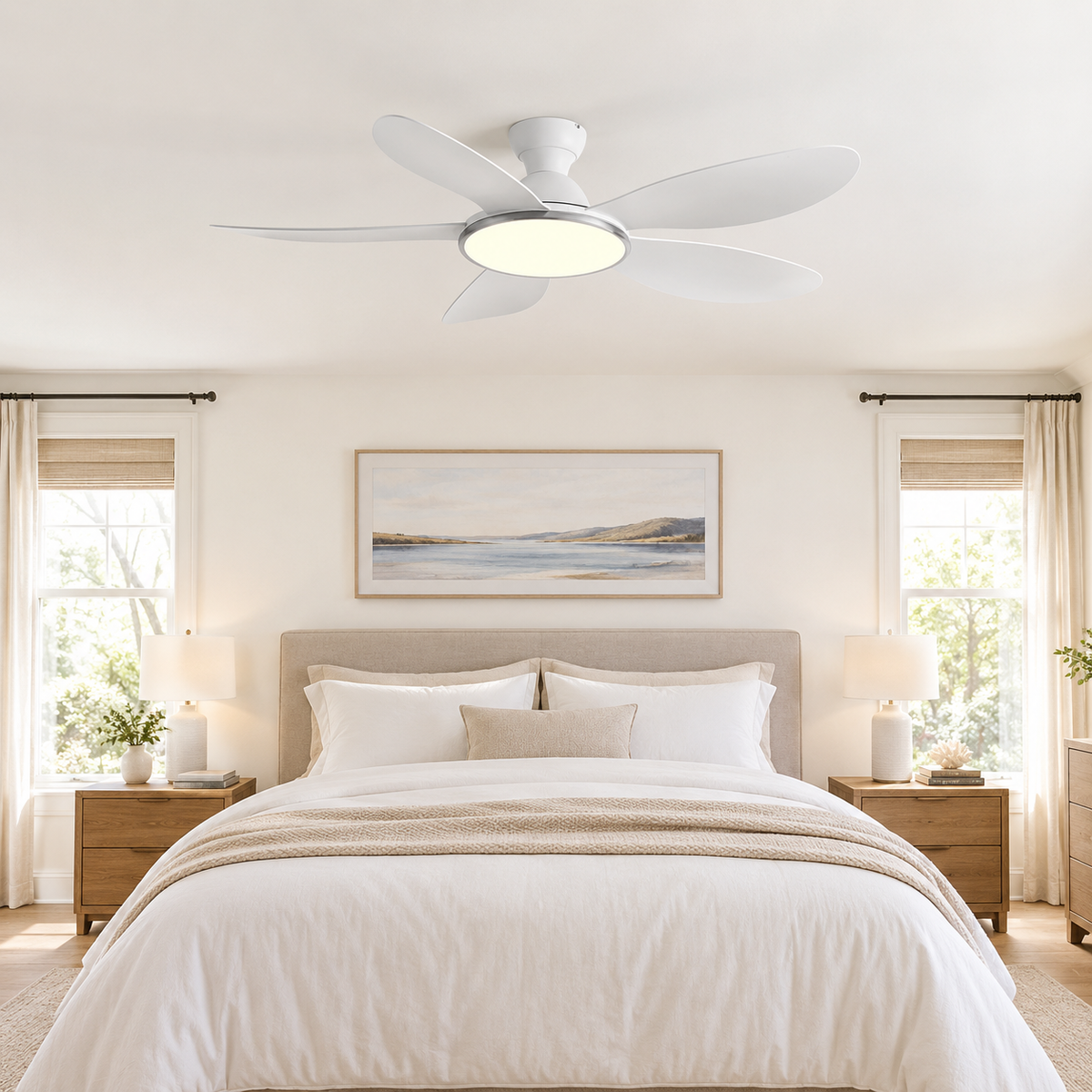 42/52inch Modern LED 60W Low Floor DC Motor 35W Ceiling Fans With Remote Control Simple Ceiling Fan With Light Home Fan 220V - Chambre
