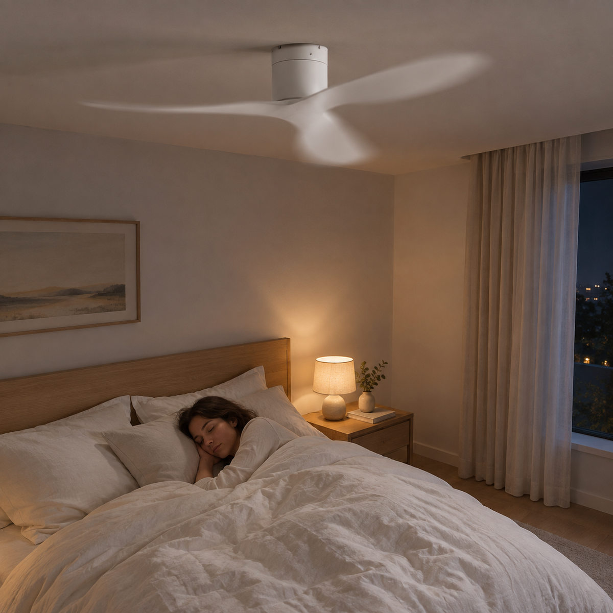 45/52 inch Modern Stylish LED Ceiling Fan with Light Remote Control 3 Blades Quiet Modern Design for Living Room Bedroom - Image 2 Image