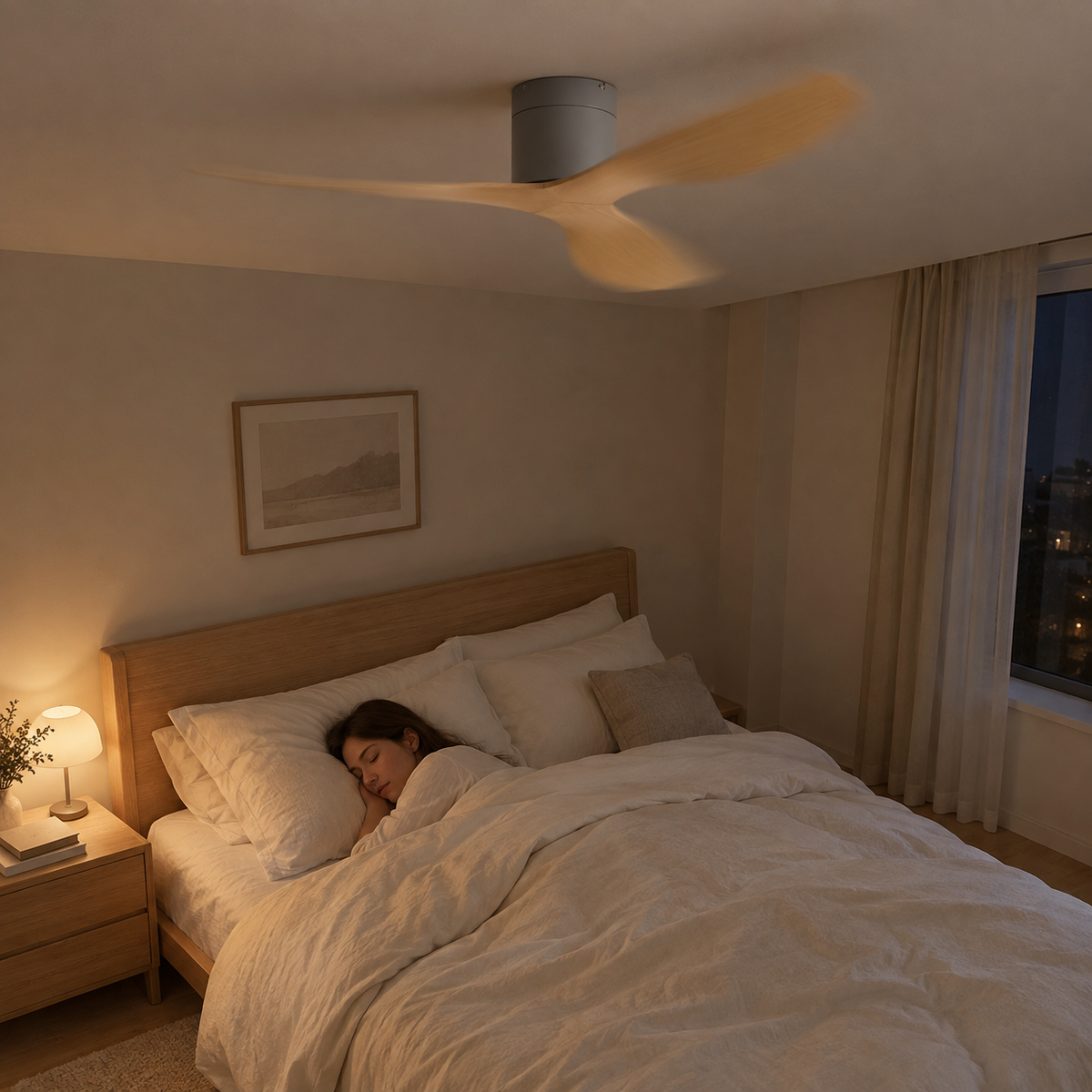 45/52 inch Modern Stylish LED Ceiling Fan with Light Remote Control 3 Blades Quiet Modern Design for Living Room Bedroom - Image 2 Image
